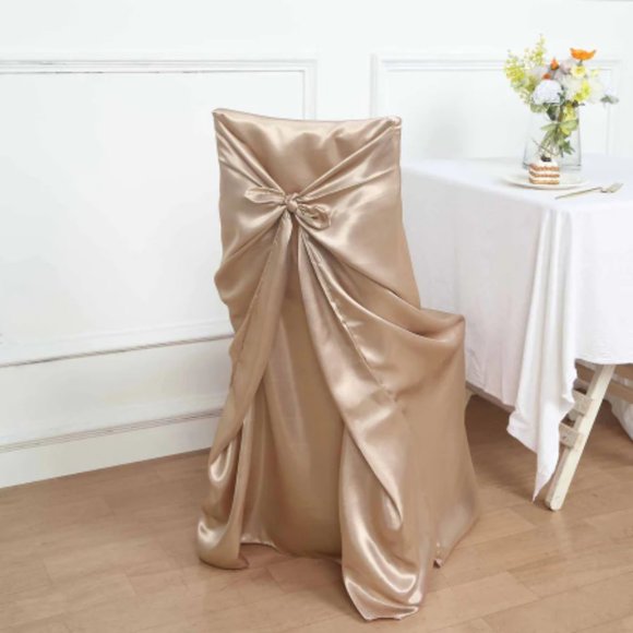 Nude Universal Satin 300 Chair Cover - Picture 1 of 3